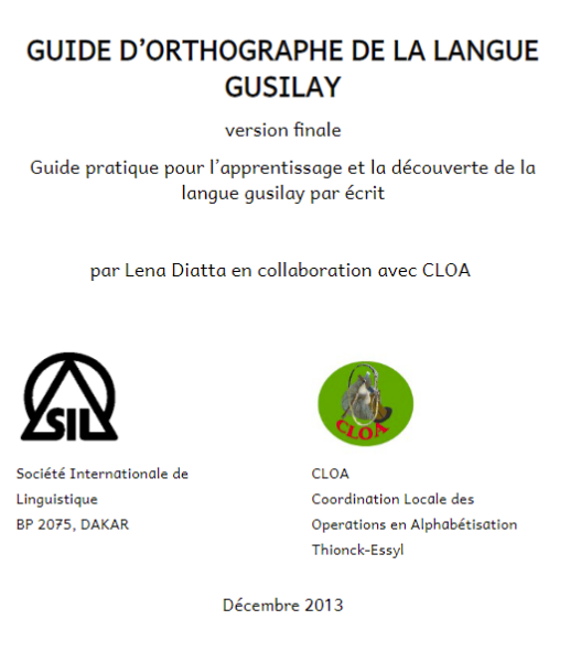 Gusiilaay orthography guide